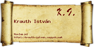 Krauth István névjegykártya
